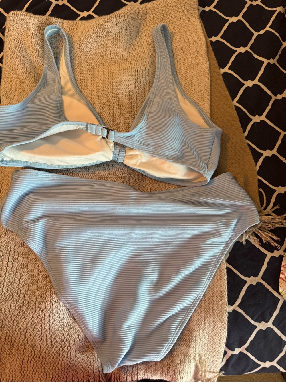 True Craft Light Blue Ribbed Bikini Set - Picture 3 of 5